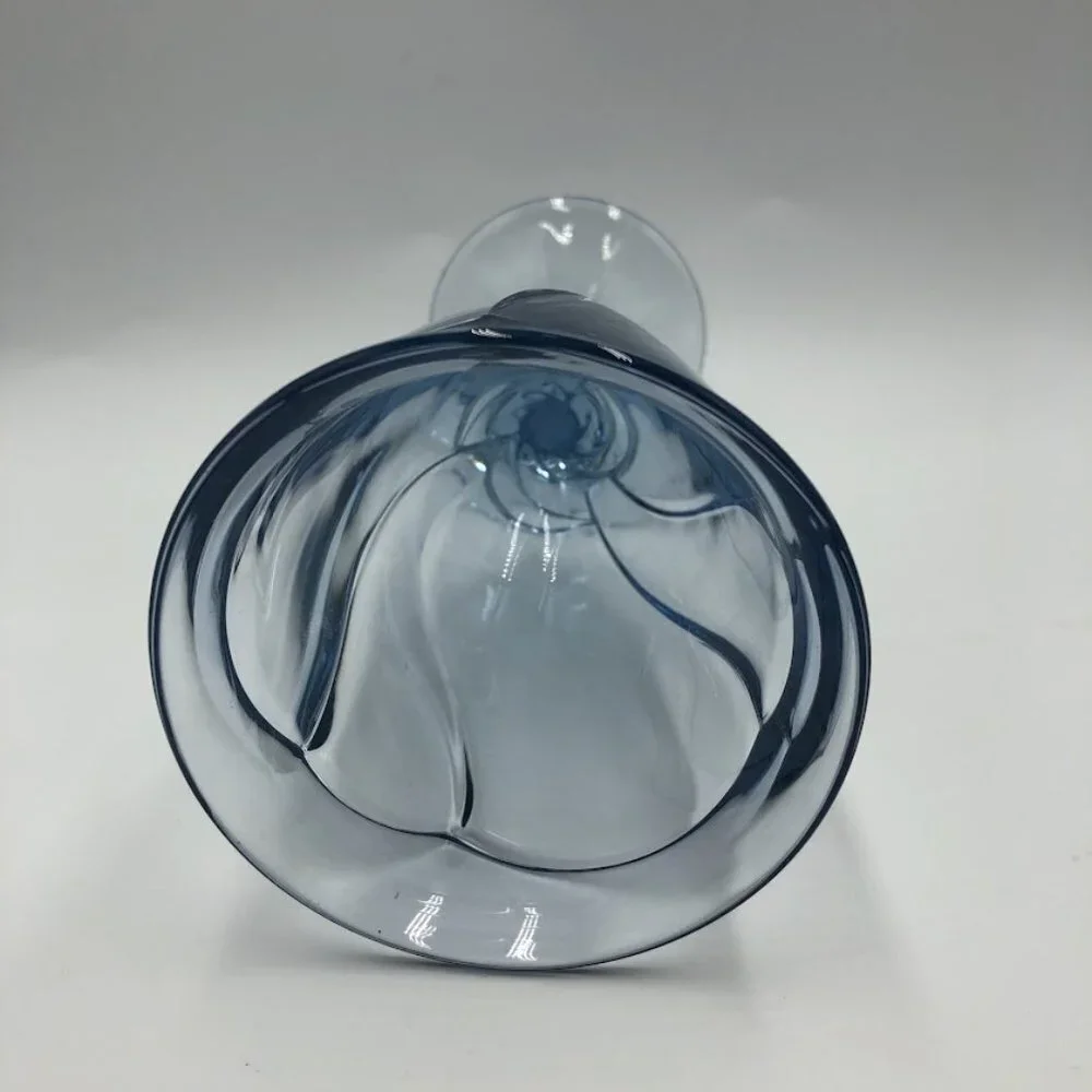 Blue Glass Goblets Set of 2 Collectible Decorative Elegant Drinkware